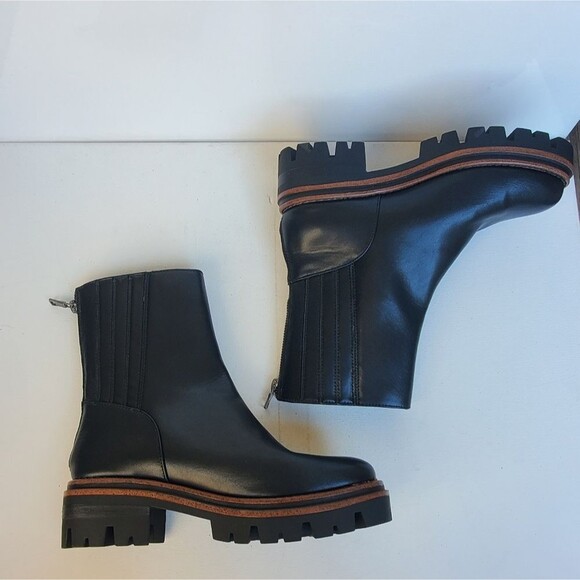 Kork Ease Vivi Womens Black Leather Lug Sole Ankle Boots NWOB Size 8 - Picture 4 of 12